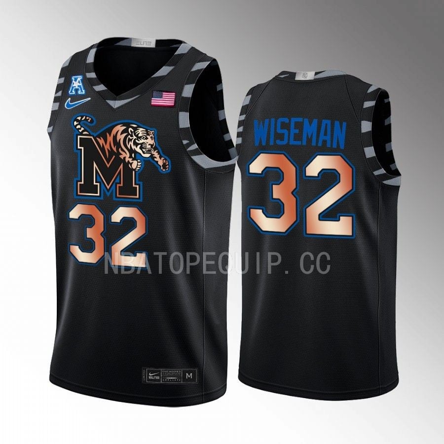 James Wiseman 32 Memphis Tigers Black Copper College NCAA Jersey Men's