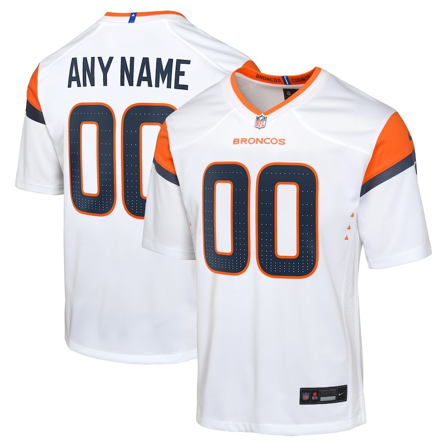 Denver Broncos Custom Game White NFL Jersey Youth