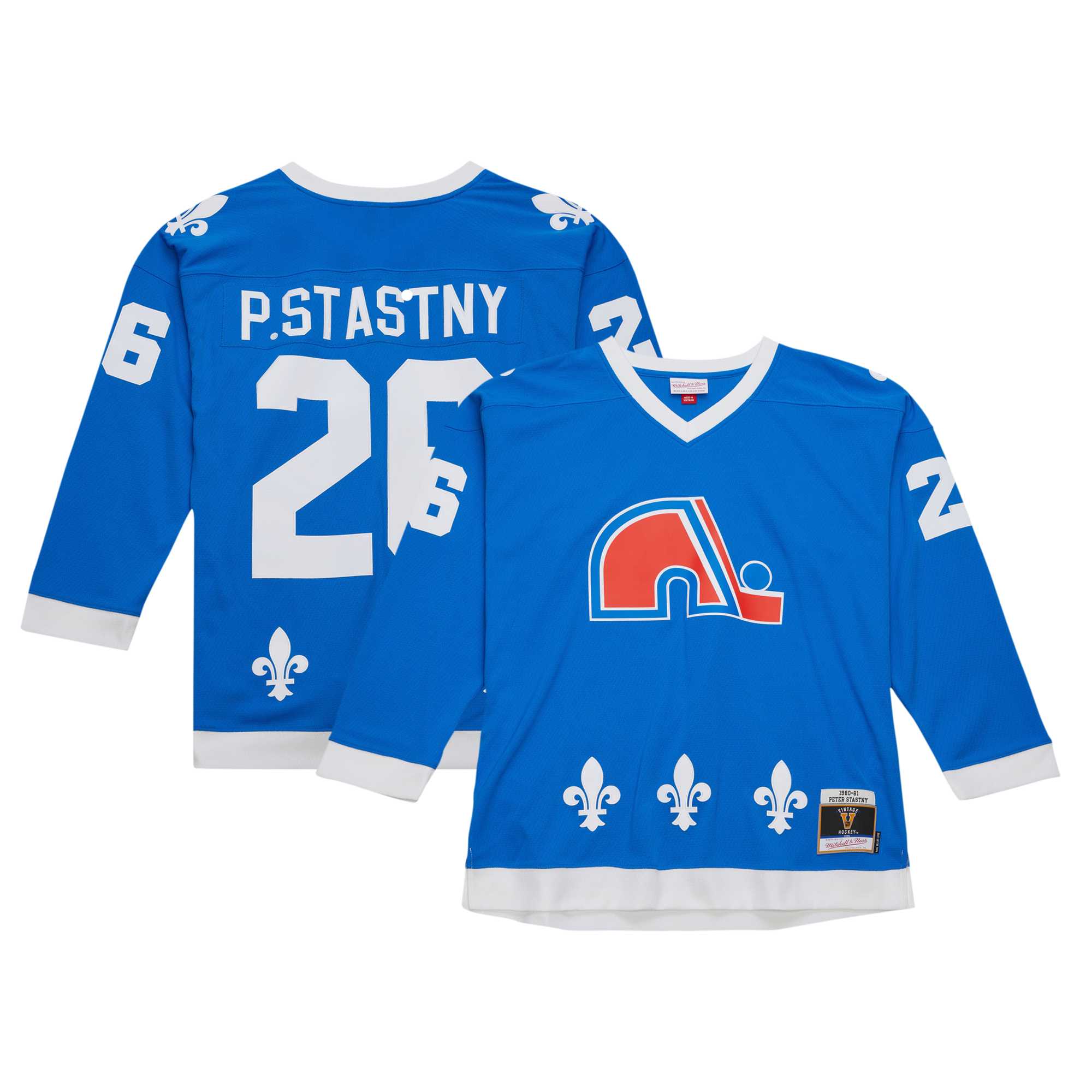 Quebec Nordiques Peter Stastny Mitchell Ness Blue Vintage 1980/81 Blue Line Player NHL Jersey Men's