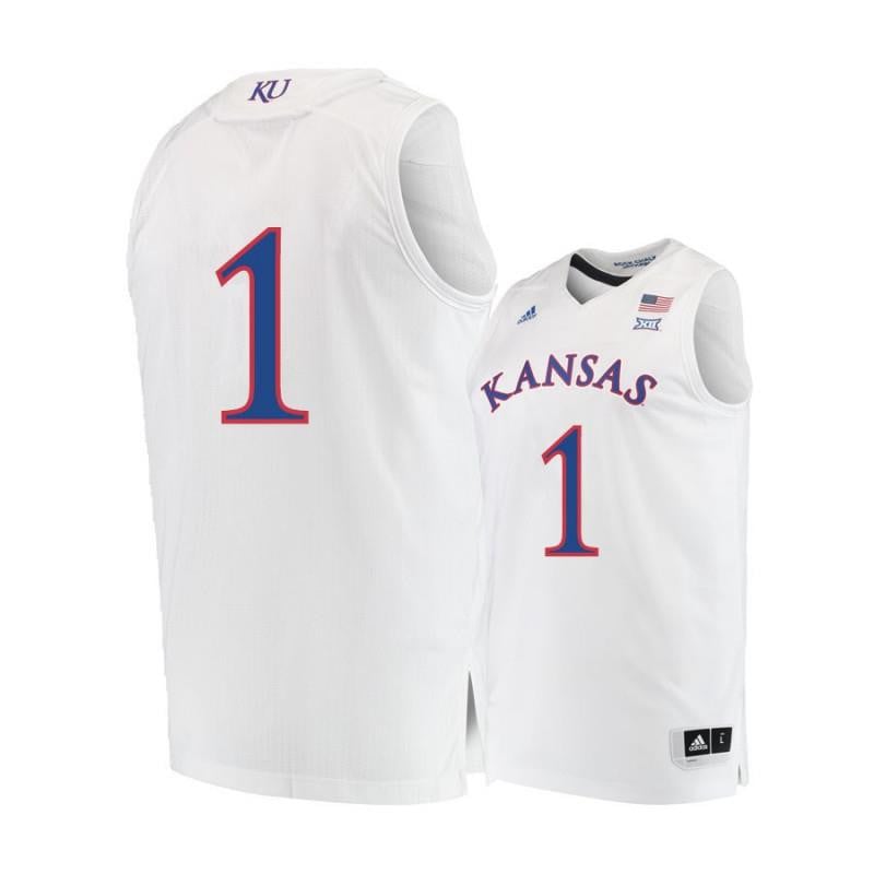 1 Wayne Selde White Kansas Jayhawks NCAA Jersey Men's