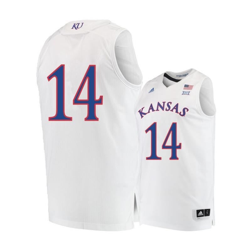 14 Malik Newma White Kansas Jayhawks NCAA Jersey Men's