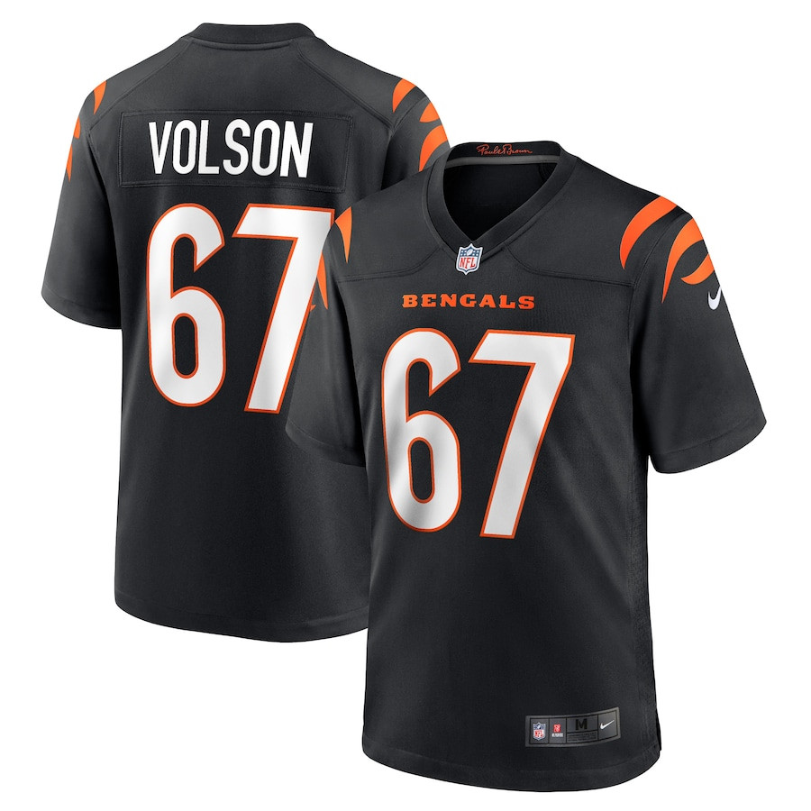 Cordell Volson 67 Cincinnati Bengals Team Game Black NFL Jersey Men's