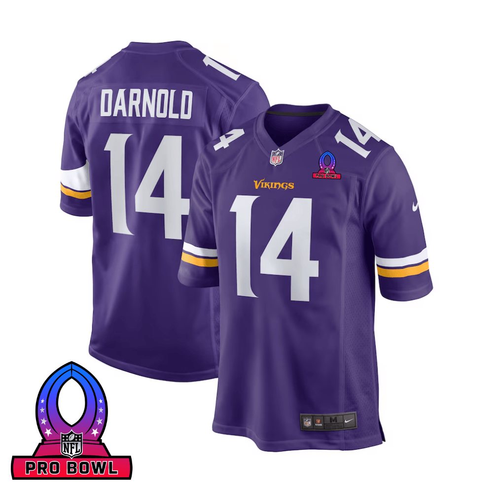 Sam Darnold 14 Baltimore Ravens 2025 Pro Bowl Patch Game Purple NFL Jersey Men's