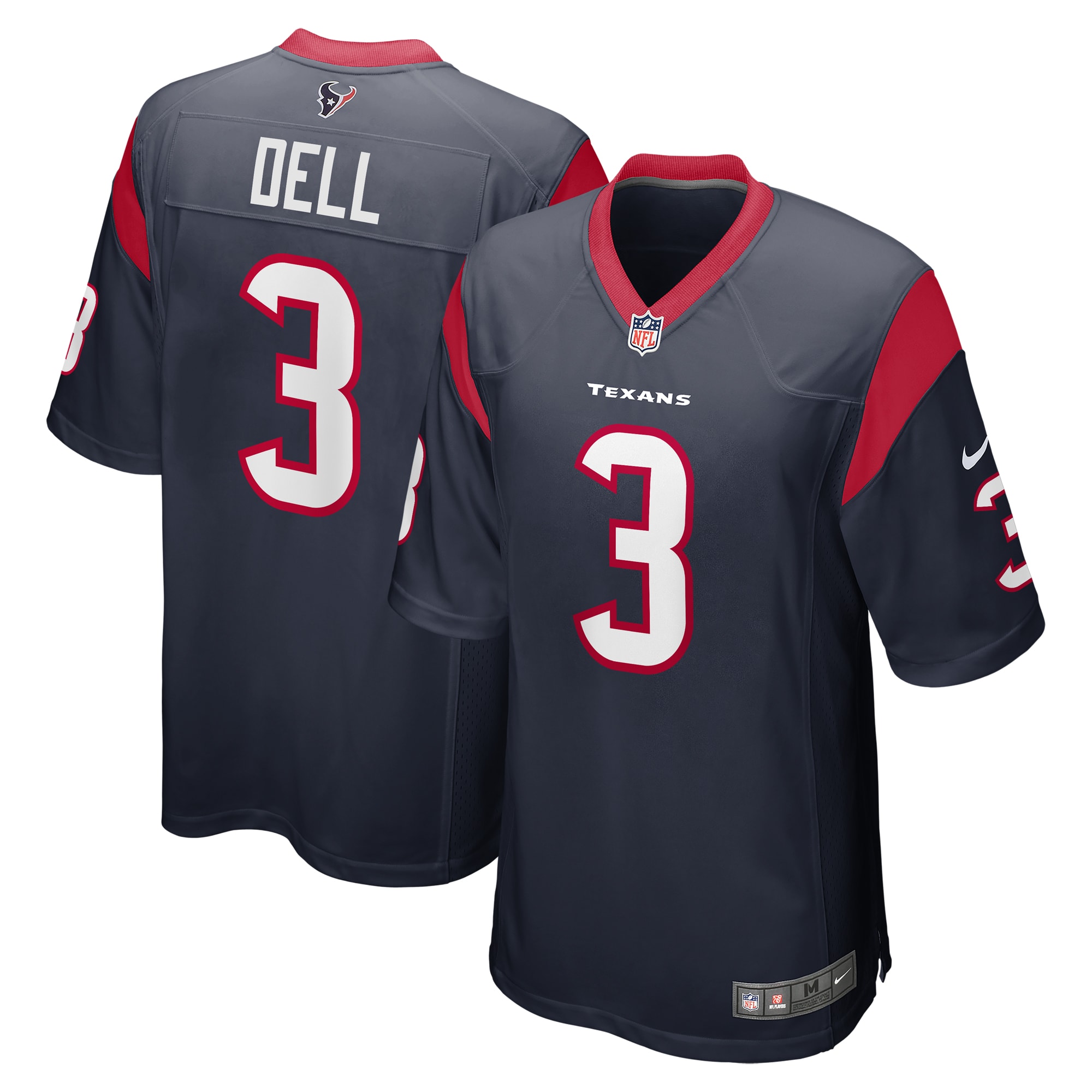 Houston Texans Tank Dell Navy Player Game NFL Jersey Men's