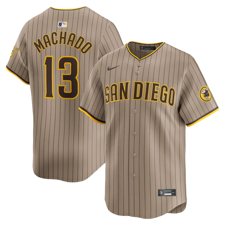 Manny Machado 13 San Diego Padres Alternate Limited Tan MLB Jersey Men's