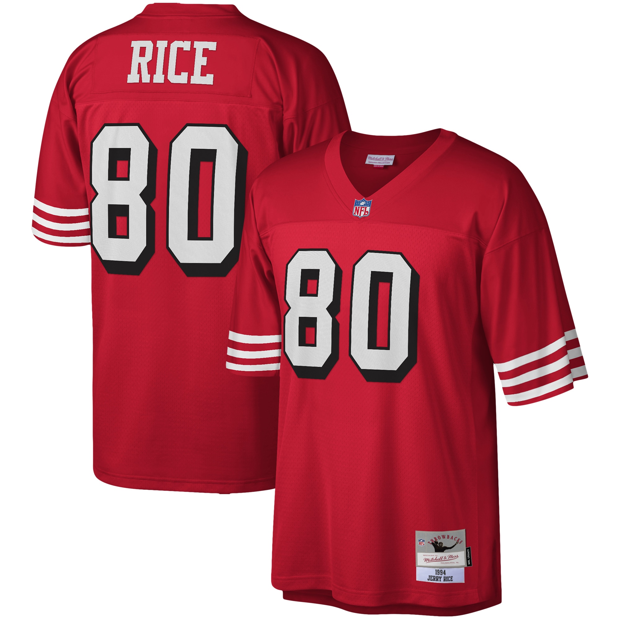 San Francisco 49ers Jerry Rice Mitchell Ness Scarlet Legacy NFL Jersey Men's