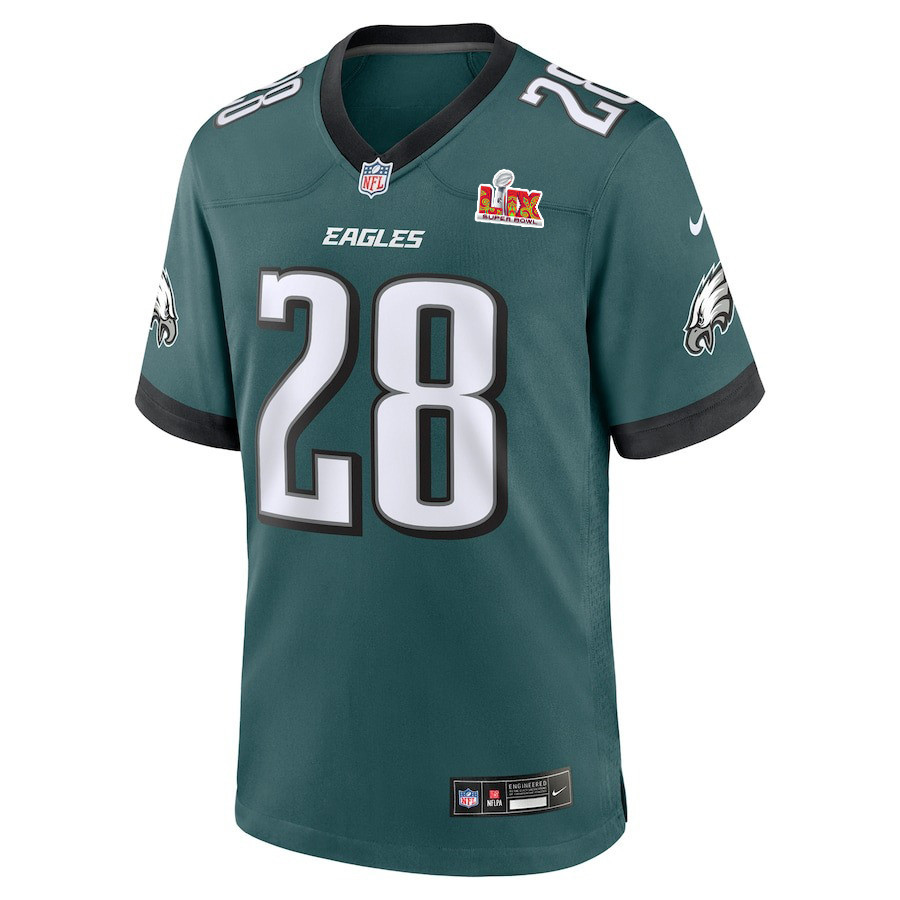 Will Shipley #28 Philadelphia Eagles Super Bowl LIX Midnight Green NFL Jersey Men's