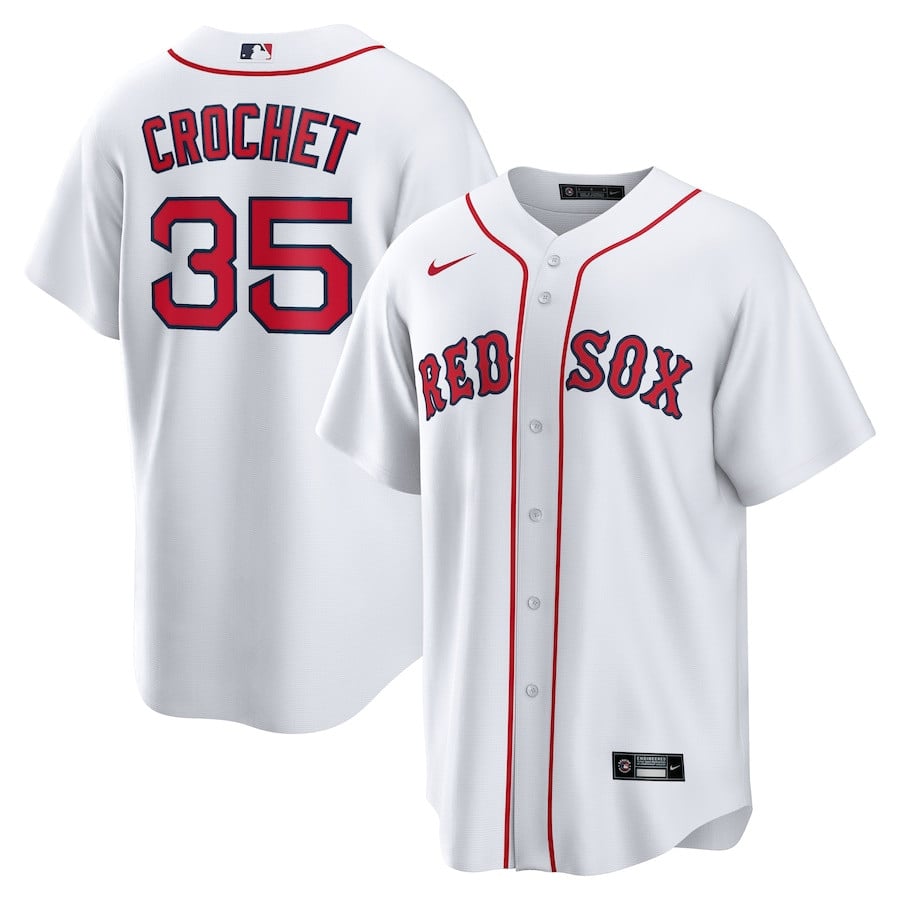 Garrett Crochet 35 Boston Red Sox Home White MLB Jersey Men's