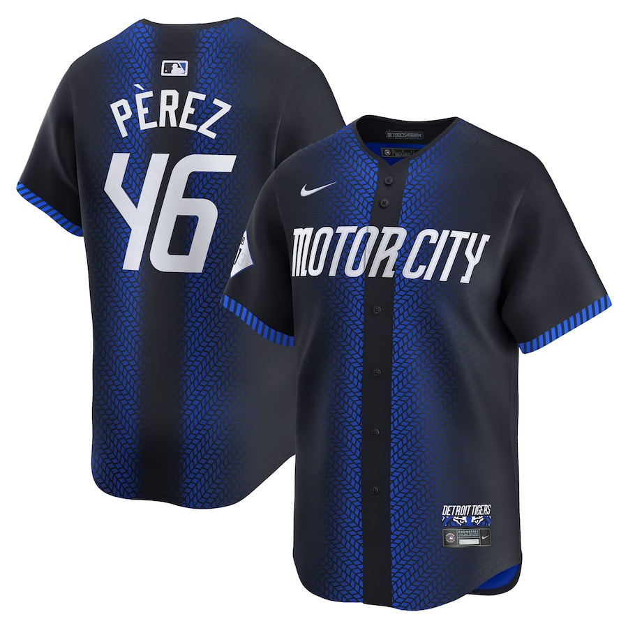 Wenceel Perez 46 Detroit Tigers 2024 City Connect Limited Navy MLB Jersey Men's