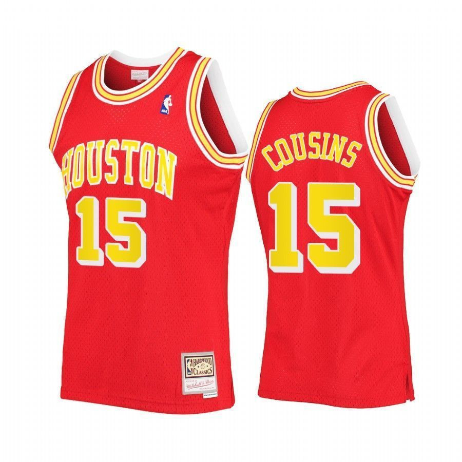 Demarcus Cousins 15 Houston Rockets Red Hardwood Classics NBA Jersey Men's