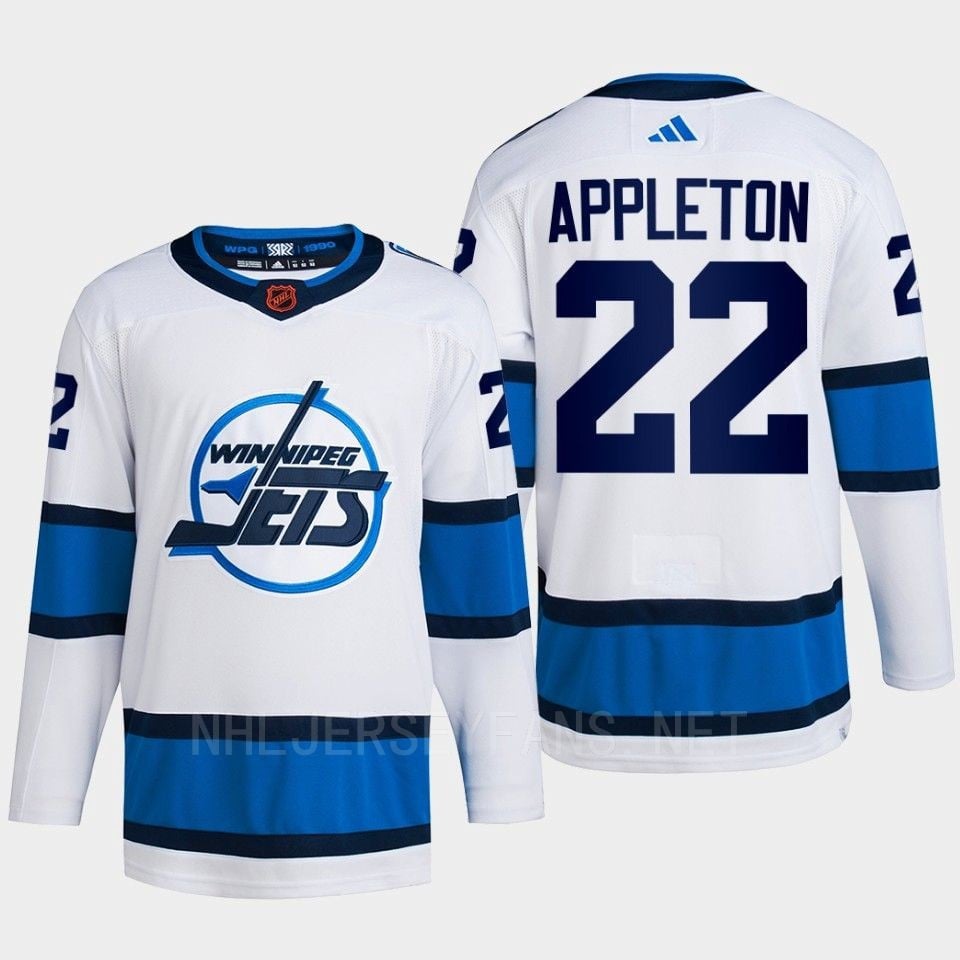 Mason Appleton 22 Reverse Retro 2.0 2022 Winnipeg Jets White Primegreen NHL Jersey Men's