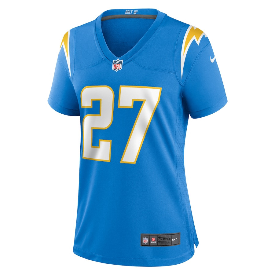 J.K. Dobbins 27 Los Angeles Chargers Team Game Powder Blue NFL Jersey Women's