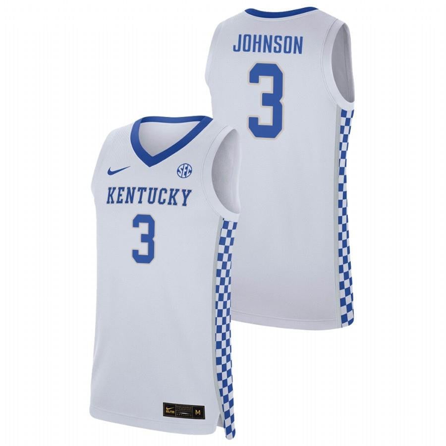 Keldon Johnson 3 Kentucky Wildcat White College NCAA Jersey Men's