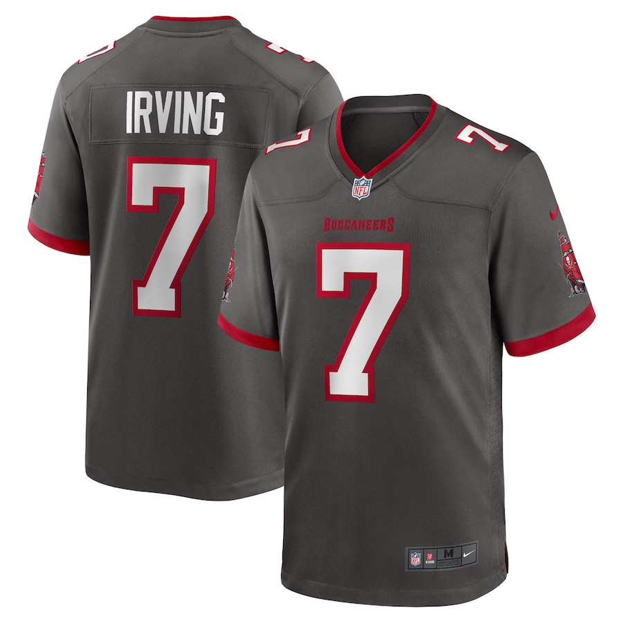 Bucky Irving 7 Tampa Bay Buccaneers Alternate Game Pewter NFL Jersey Men's