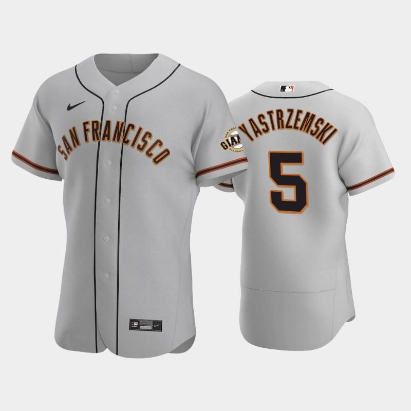 #5 Mike Yastrzemski Gray Road San Francisco Giants MLB Jersey Men's