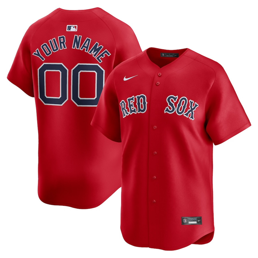 Boston Red Sox Alternate Limited Custom Red MLB Jersey Men's