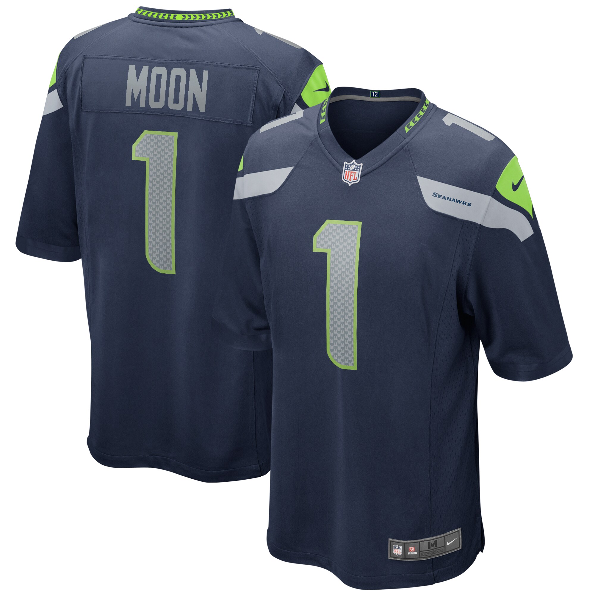 Seattle Seahawks Warren Moon College Navy Game Retired Player NFL Jersey Men's