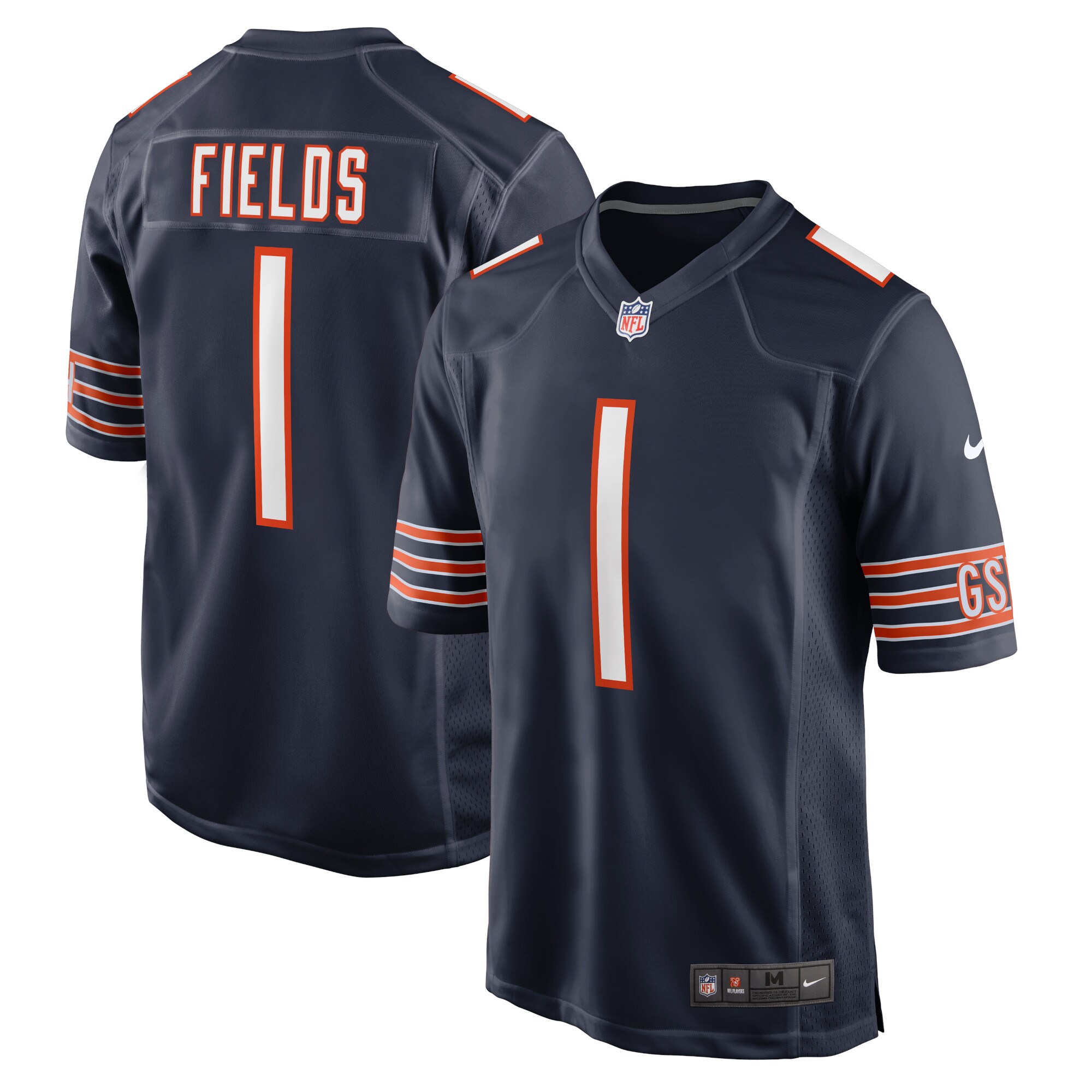 Chicago Bears Justin Fields Navy Player Game NFL Jersey Men's