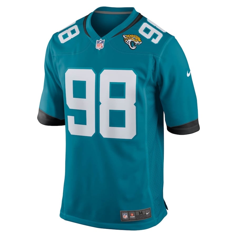 Jordan Jefferson 98 Jacksonville Jaguars Team Game Teal NFL Jersey Men's