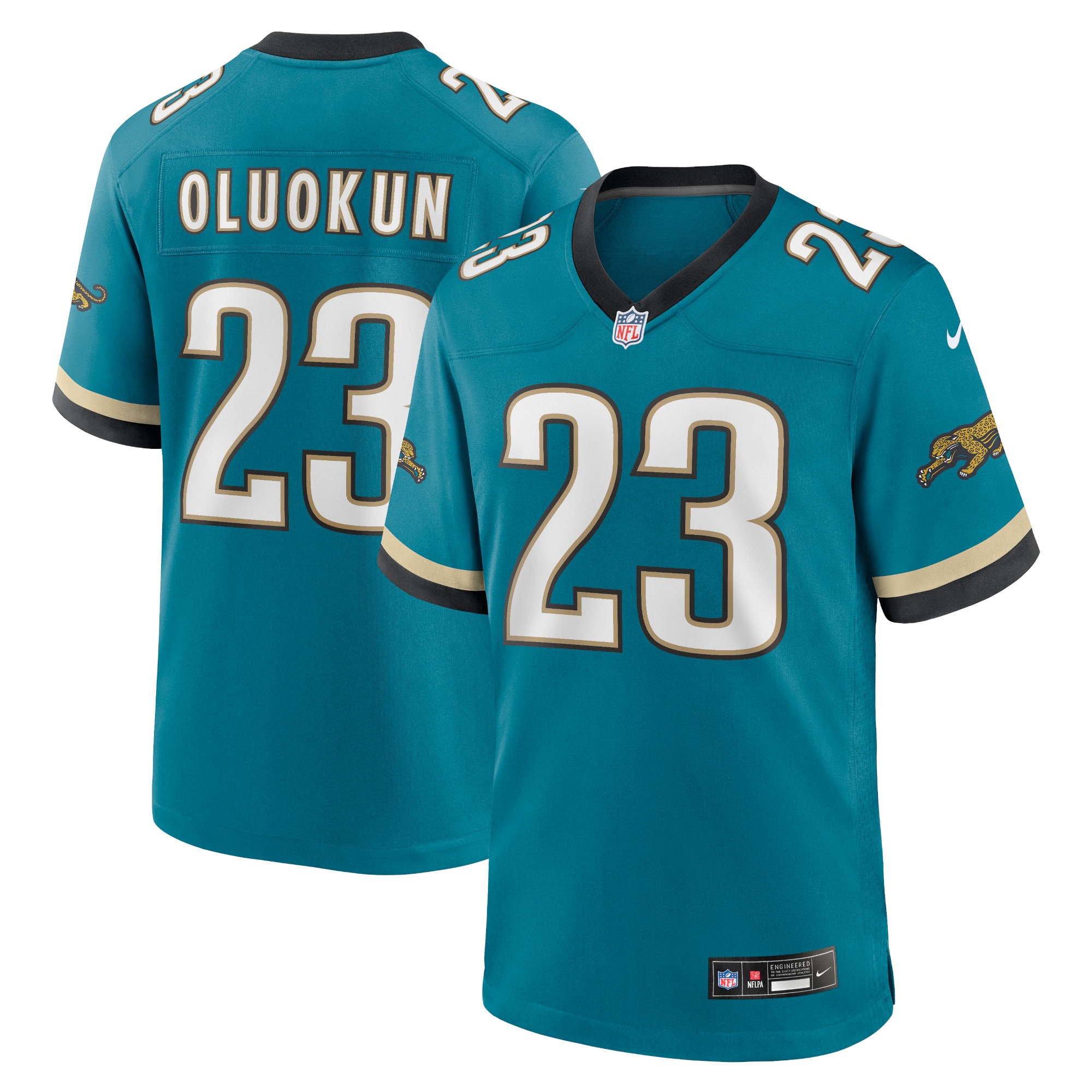 Jacksonville Jaguars Foye Oluokun Teal Prowler Throwback Player Game NFL Jersey Men's