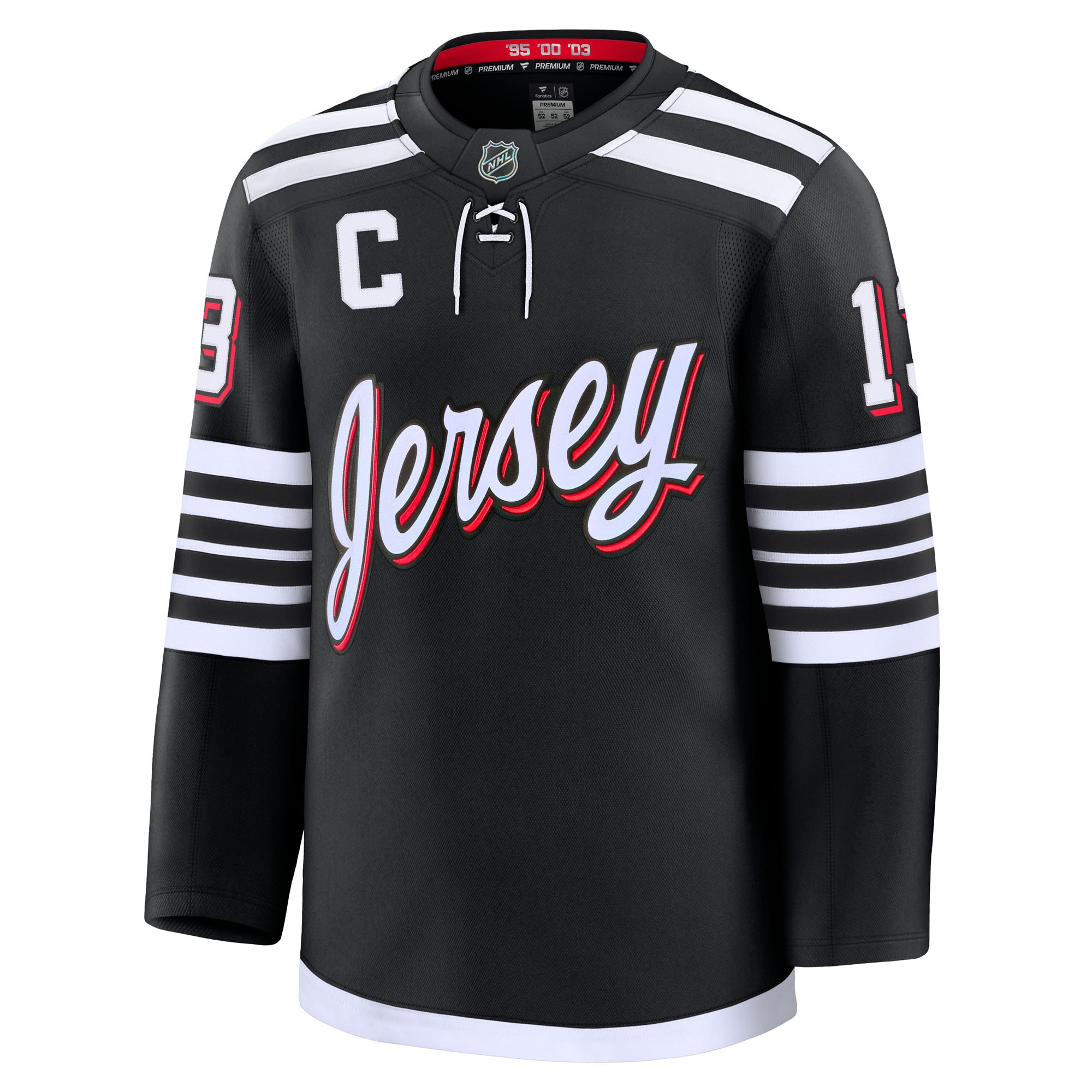 New Jersey Devils Nico Hischier Black Alternate Premium NHL Jersey Men's