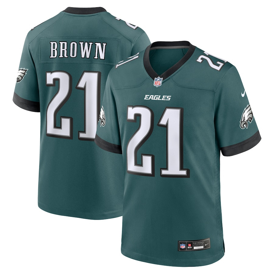 Sydney Brown 21 Philadelphia Eagles Team Game Midnight Green NFL Jersey Men's