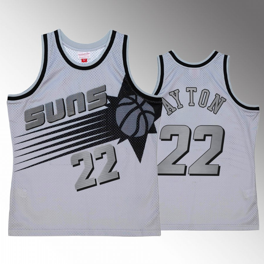 Deandre Ayton 22 Space Knit Phoenix Suns Grey Hardwood Classics NBA Jersey Men's