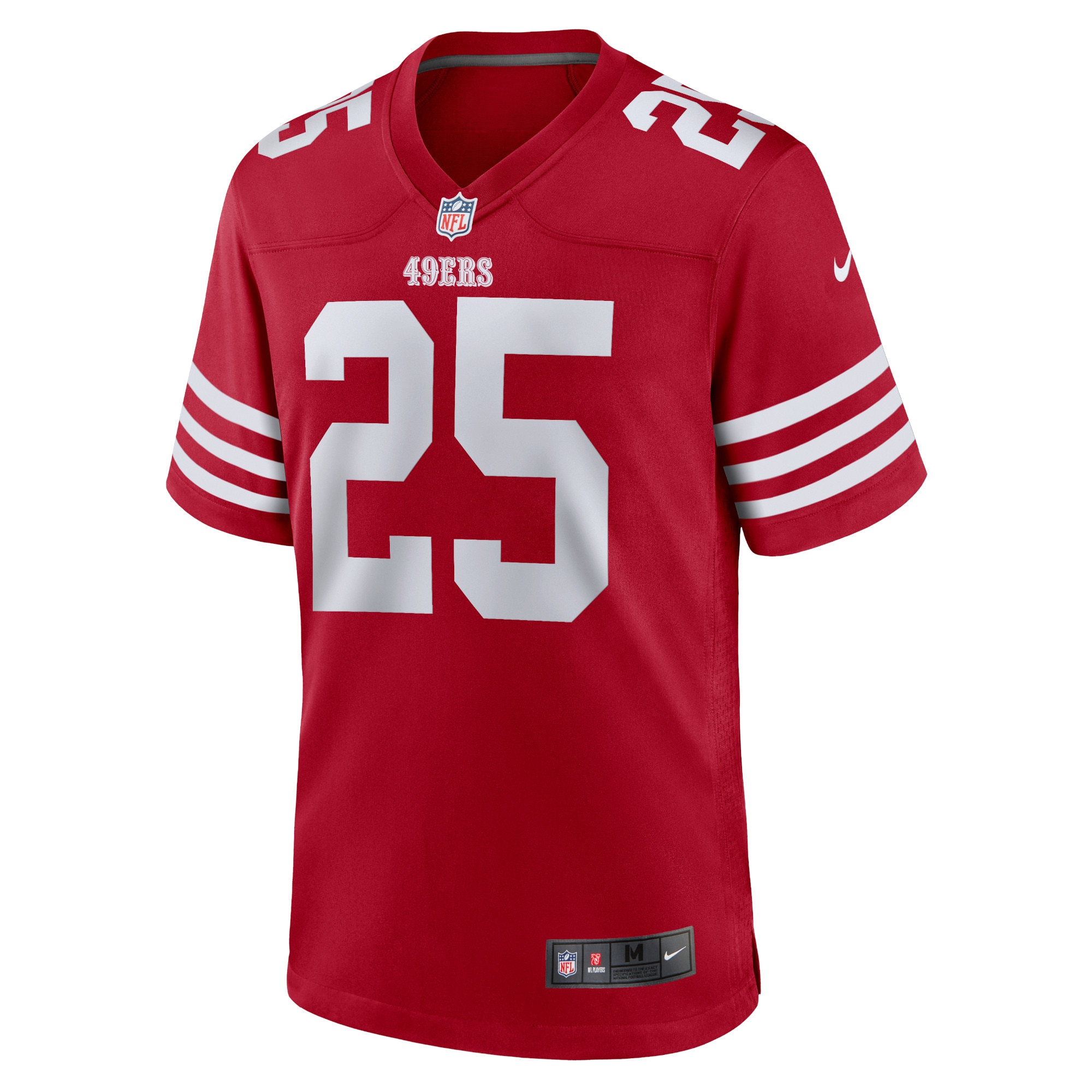 San Francisco 49ers Elijah Mitchell Scarlet Team Player Game NFL Jersey Men's