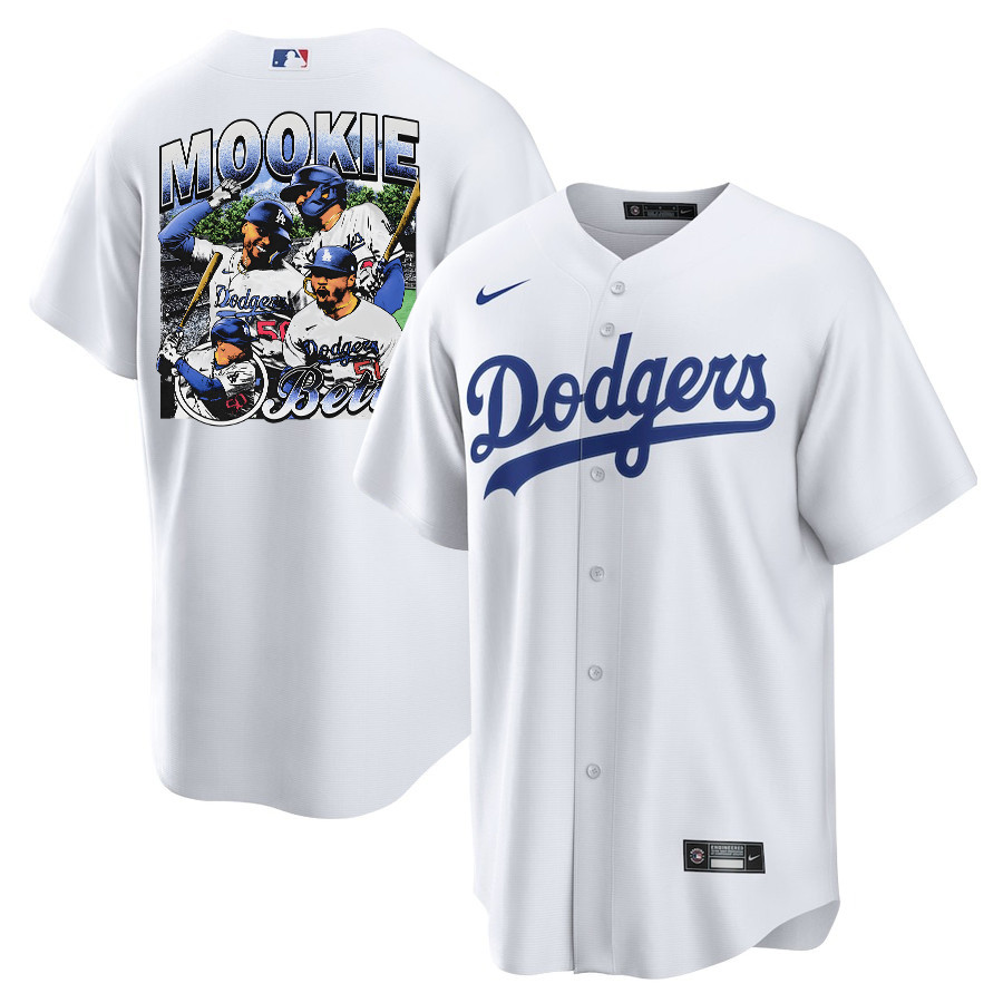 Mookie Betts 50 Los Angeles Dodgers Stadium 2023 Home Player White MLB Jersey Men's