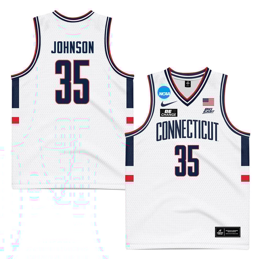 Samson Johnson 35 UConn Huskies 2024 White Unisex NCAA Jersey Unisex