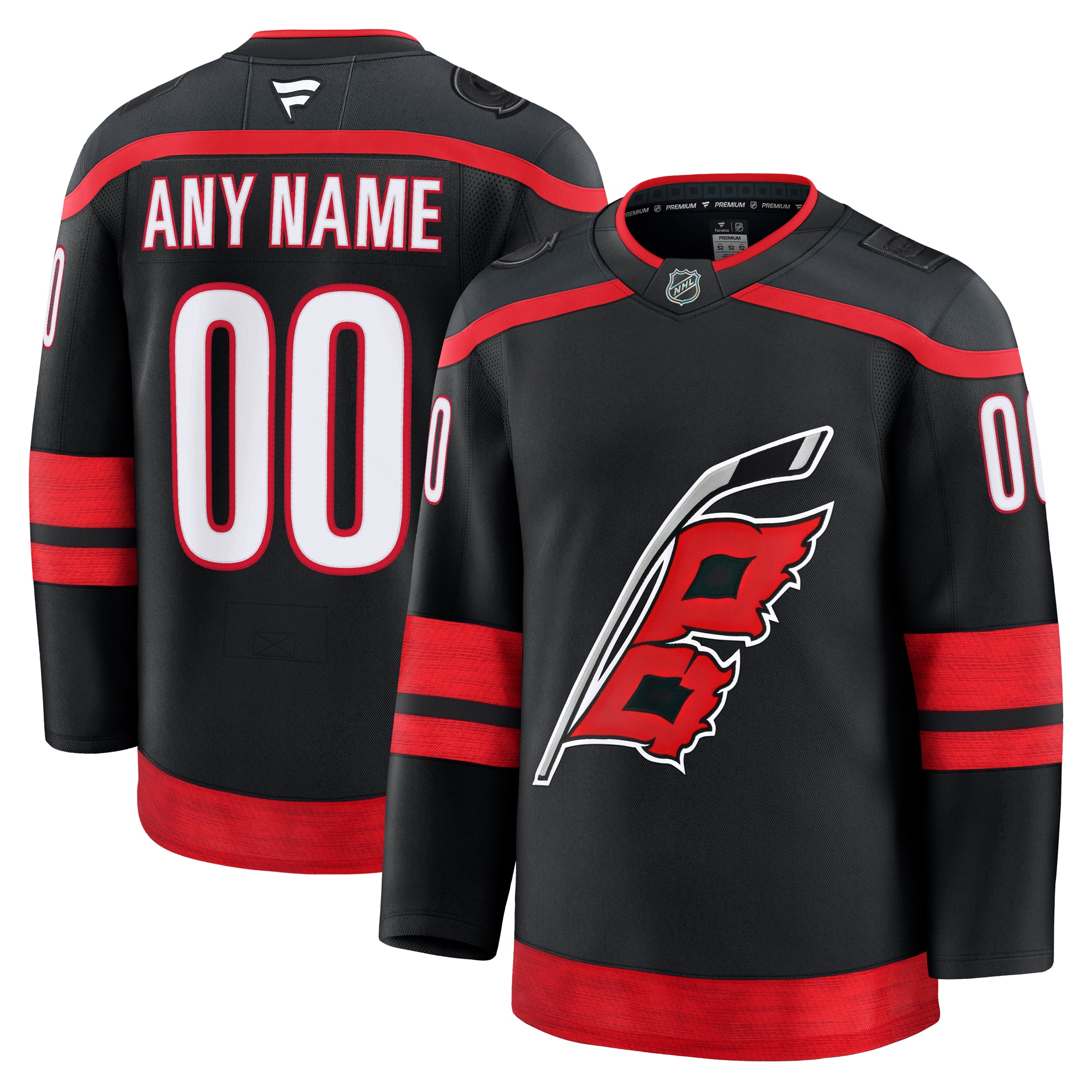 Carolina Hurricanes Black Home Premium Custom NHL Jersey Men's
