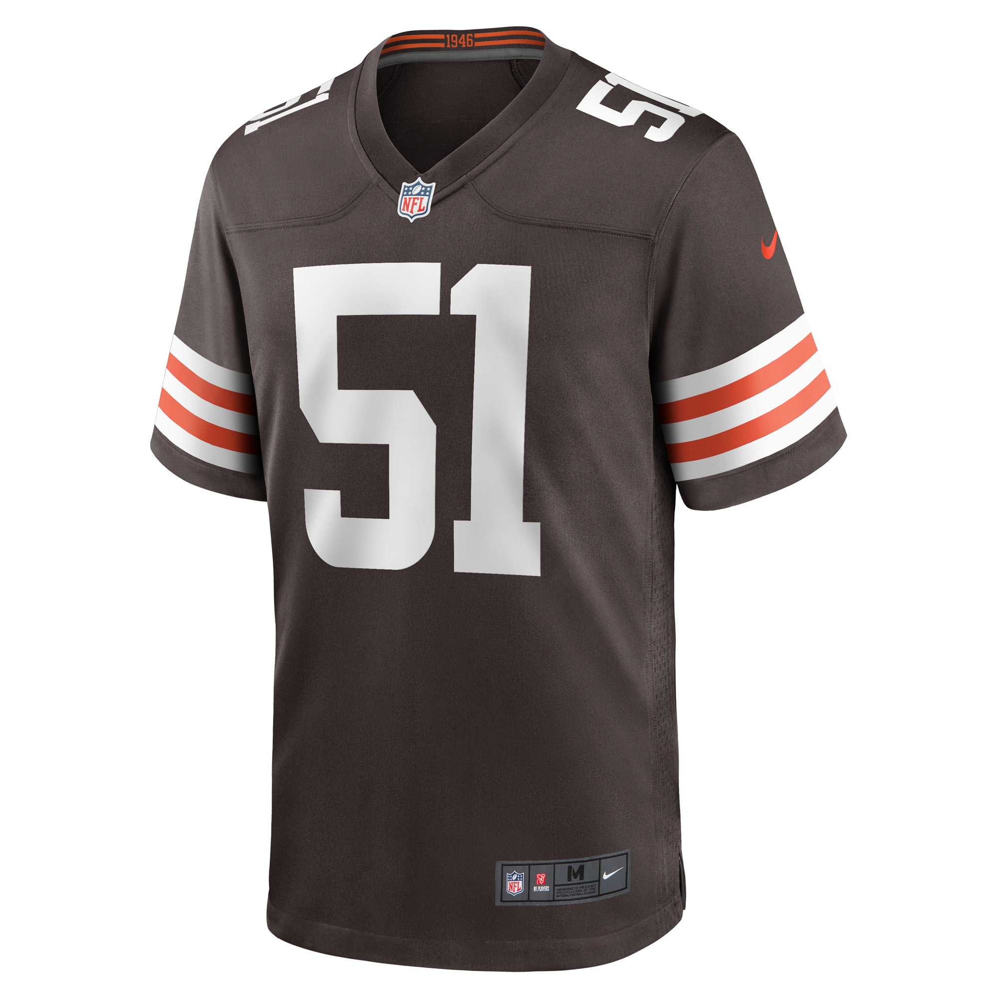 Cleveland Browns Kunaszyk Brown Game Player NFL Jersey Men's