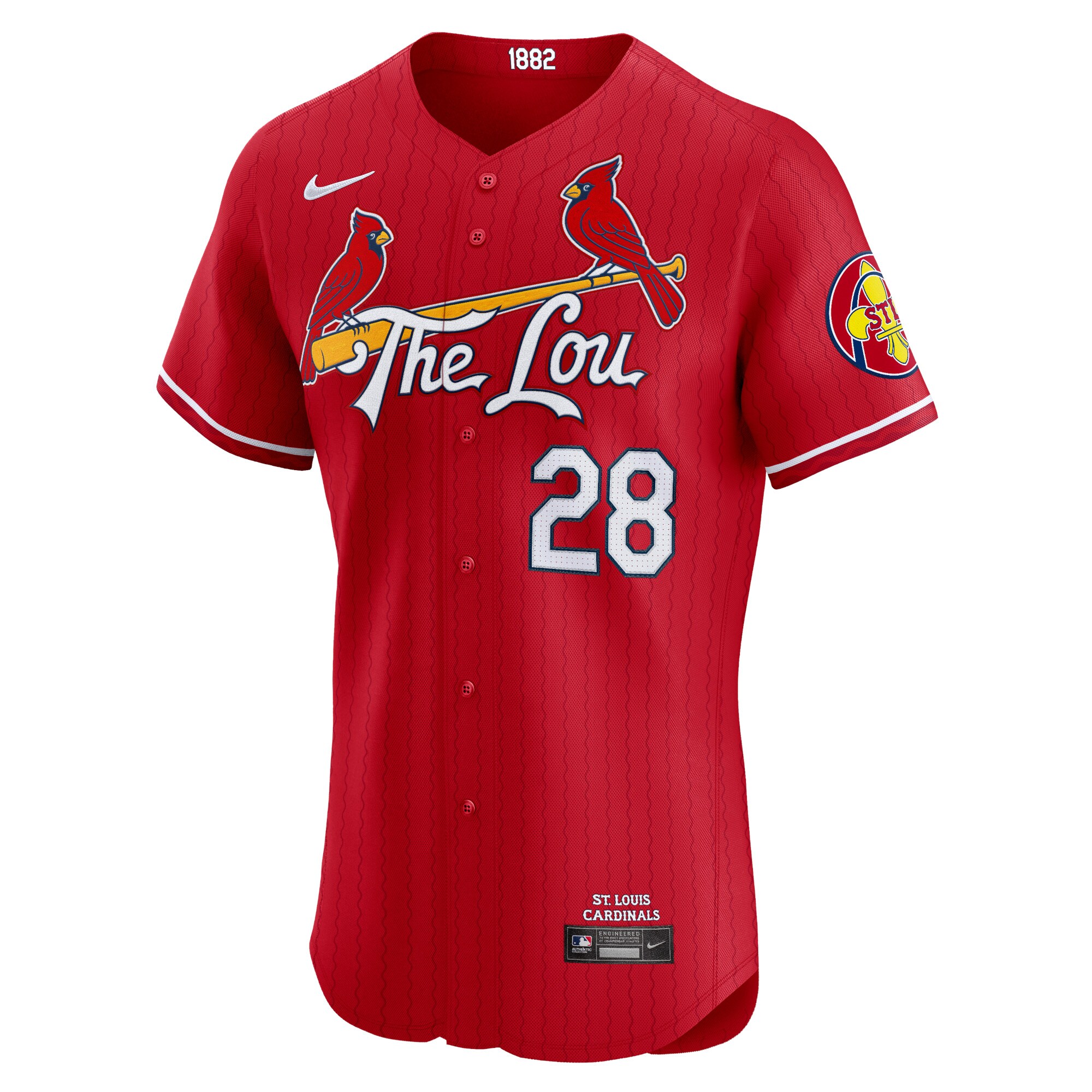 St. Louis Cardinals Nolan Arenado Red 2024 City Connect Elite Player MLB Jersey Men's