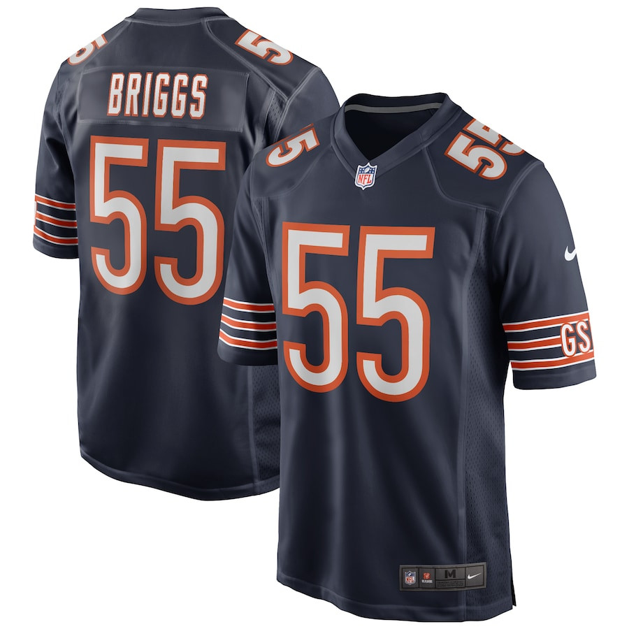 Lance Briggs 55 Chicago Bears Game Retired Navy NFL Jersey Men's