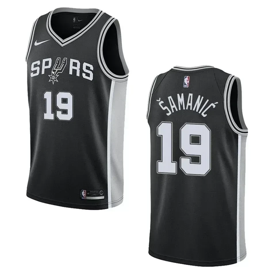 San Antonio Spurs 19 Luka Samanic Icon Swingman Black NBA Jersey Men's
