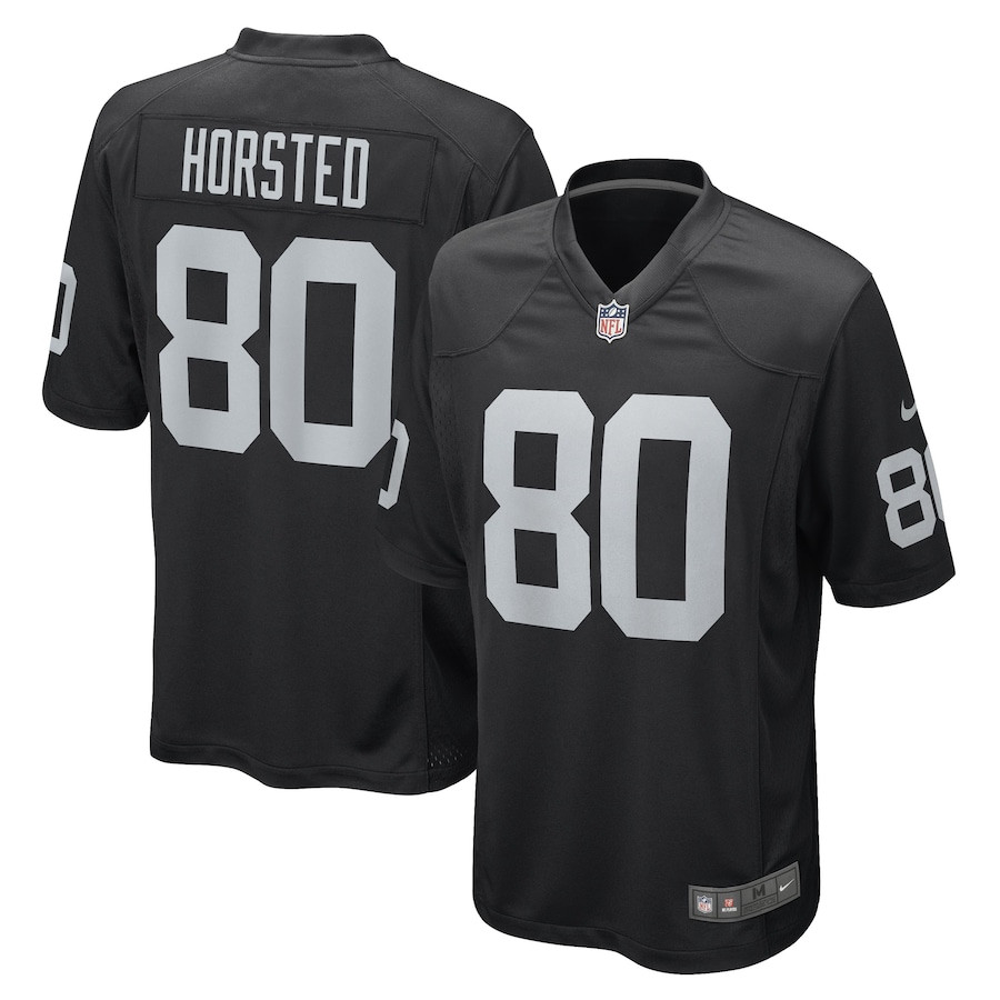 Jesper Horsted 80 Las Vegas Raiders Team Game Black NFL Jersey Men's