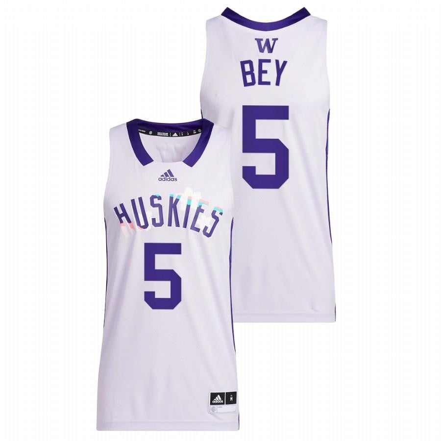Jamal Bey White Washington Huskies 2022 Honoring Black Excellence NCAA Jersey Men's