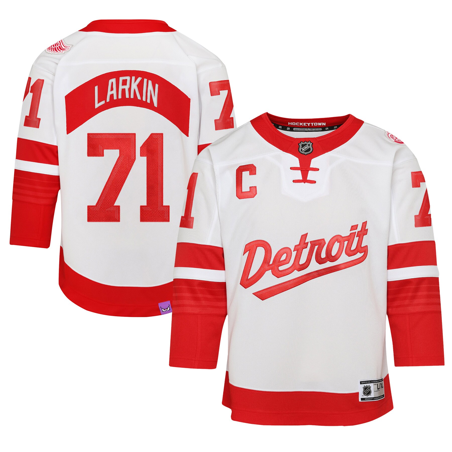 Detroit Red Wings Dylan Larkin White 2025 Stadium Series Premier Player NHL Jersey Youth