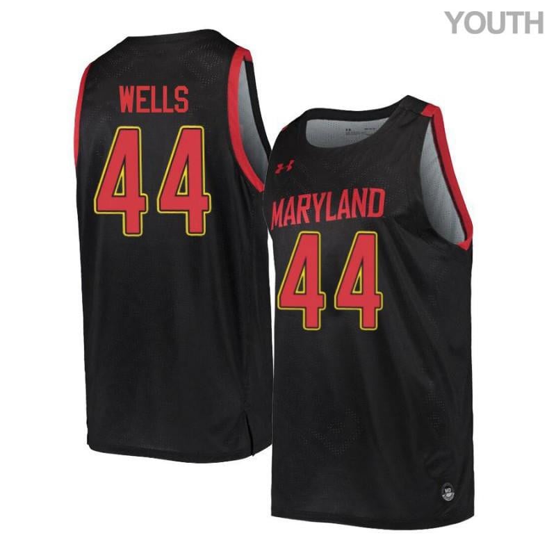Under Armour 44 Dez Wells Black Retro Maryland Terrapins NCAA Jersey Youth