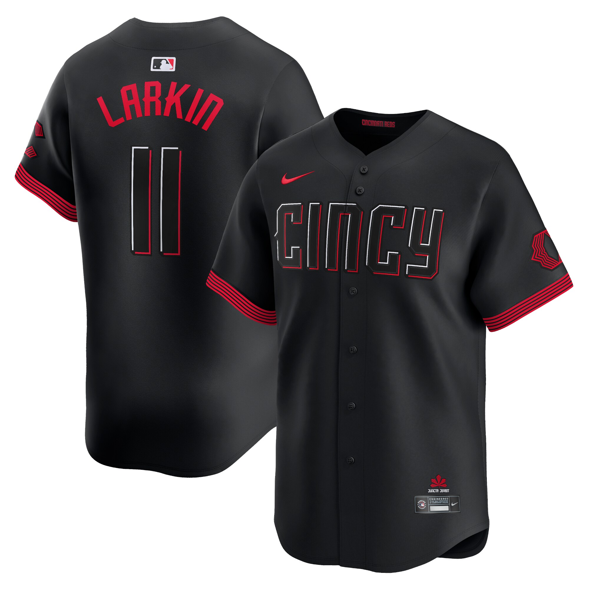 Cincinnati Reds Barry Larkin Black City Connect Limited Player MLB Jersey Men's