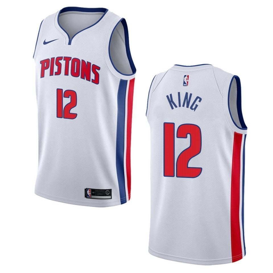 Detroit Pistons 12 Louis King Association Swingman White NBA Jersey Men's