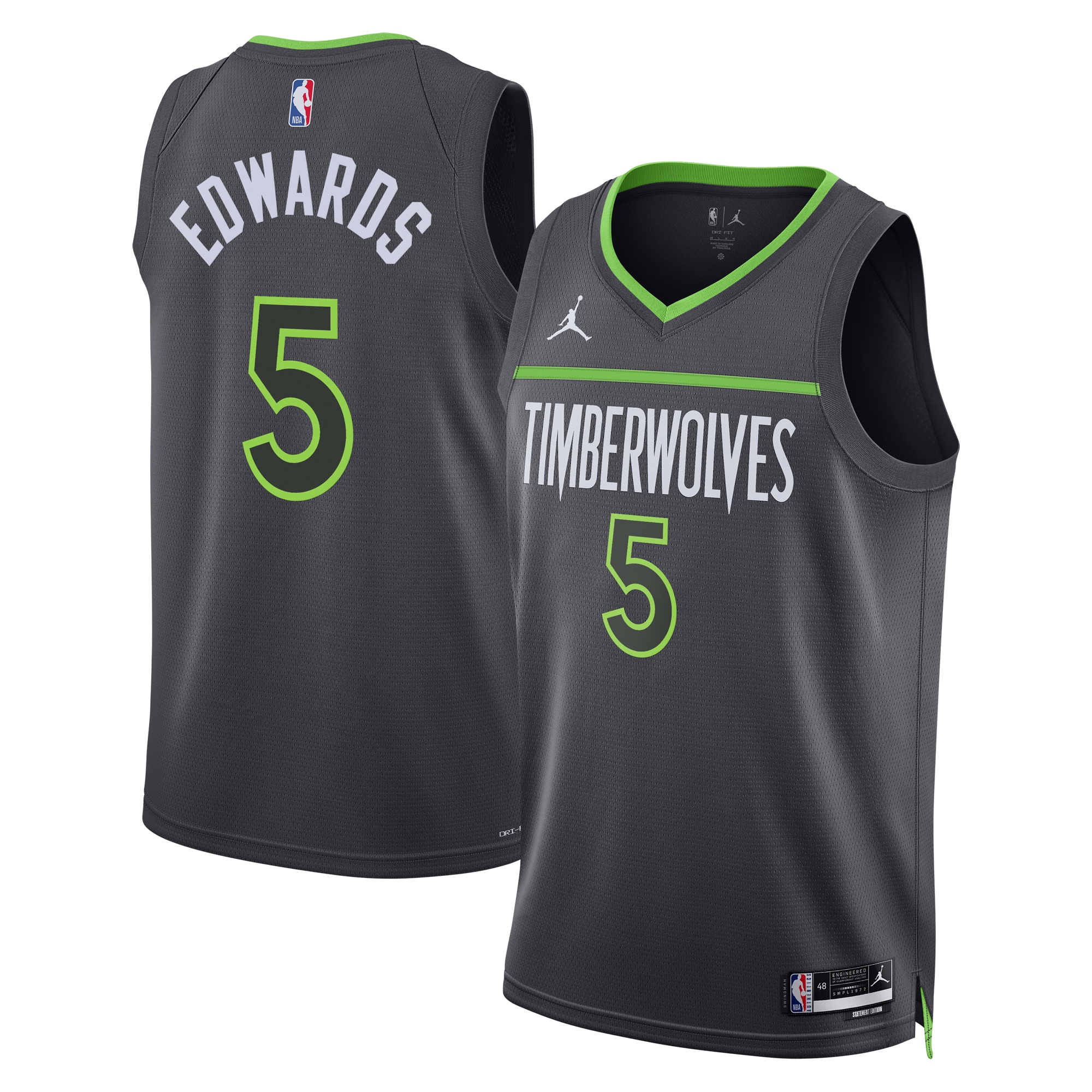 Minnesota Timberwolves Jordan Statement Edition Swingman Gray Anthony Edward Unisex NBA Jersey Unisex