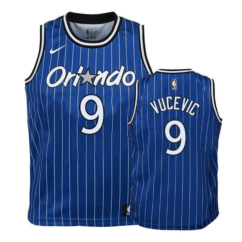 Orlando Magic Nikola Vucevic 9 Hardwood Classics Blue NBA Jersey Youth