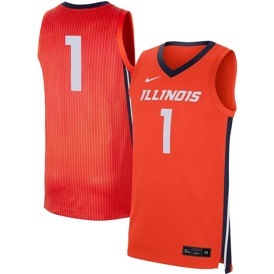 Illinois Fighting Illini Orange #1 NCAA Jersey Men's