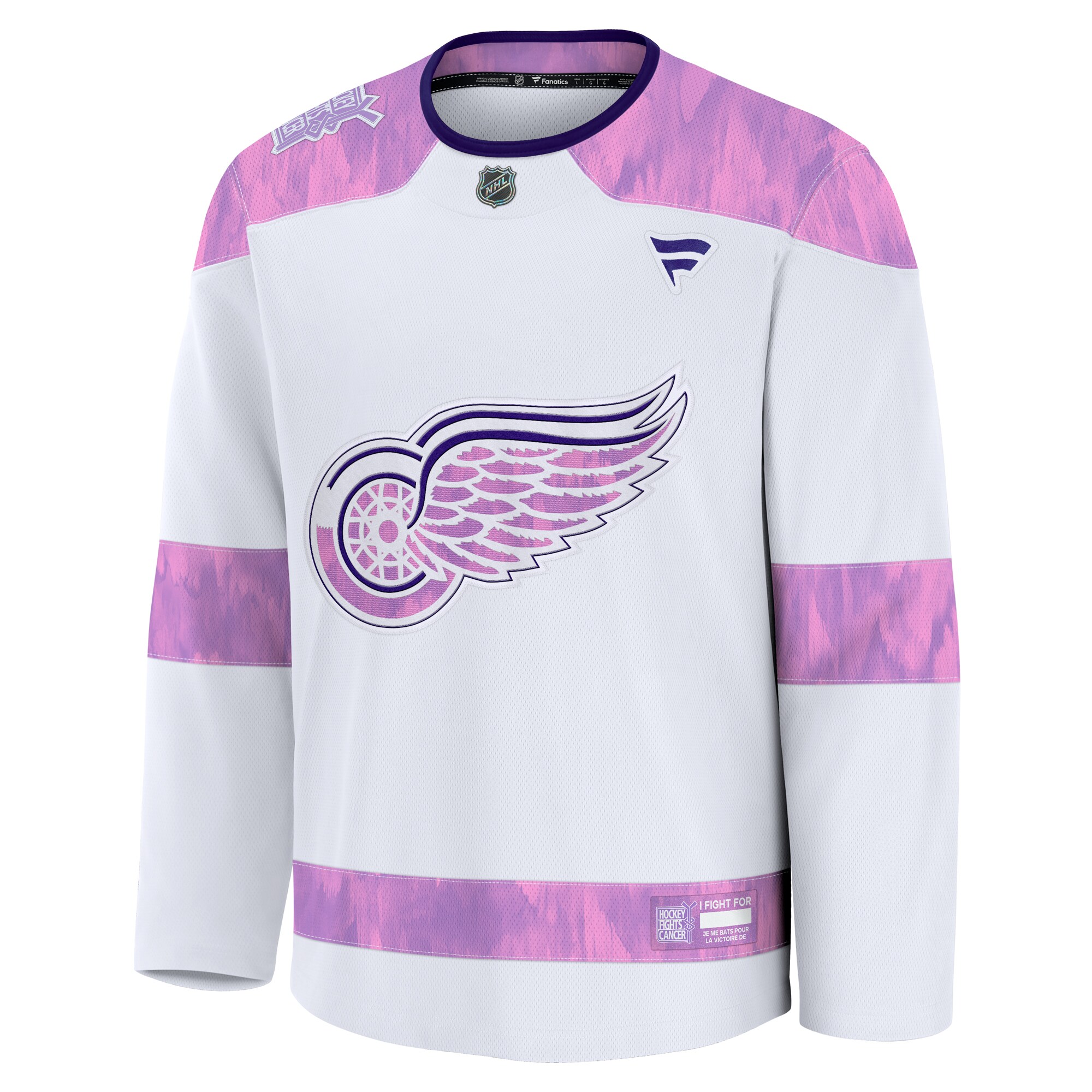 Detroit Red Wings White 2024 Fights Cancer Practice NHL Jersey Men's