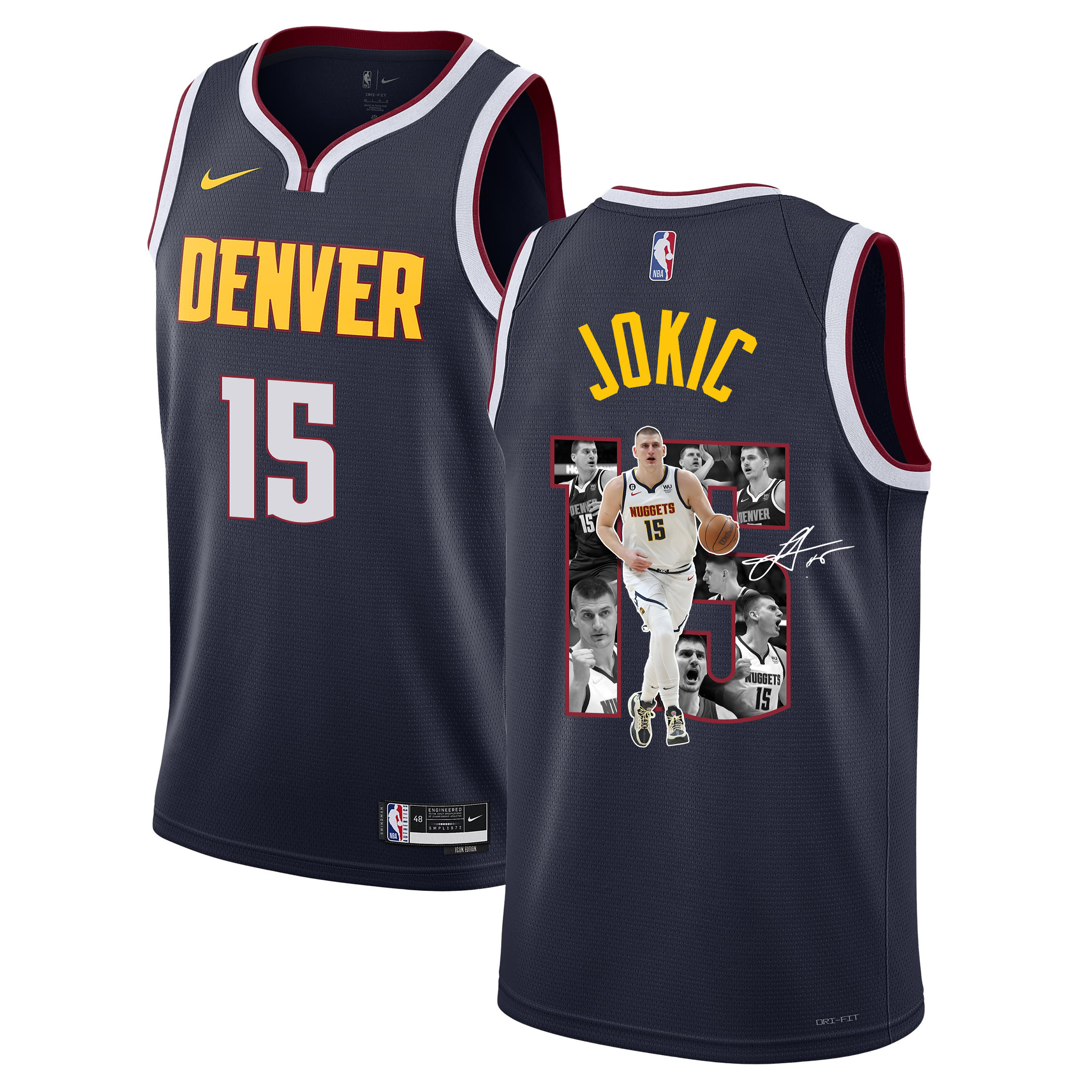Nikola Jokic 15 Denver Nuggets Unpredictable Superstar 2023 Champions Swingman Black NBA Jersey Men's