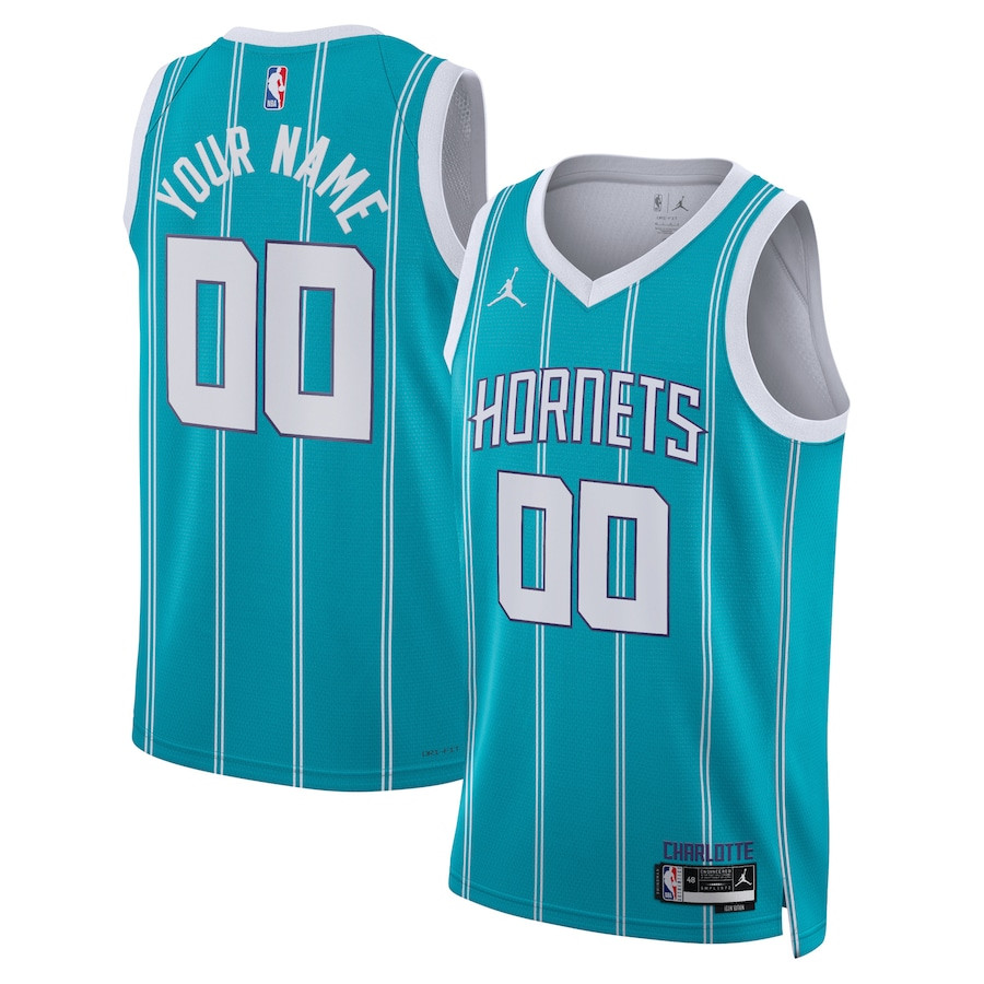 Charlotte Hornets 2023/24 Icon Swingman Custom Teal NBA Jersey Men's