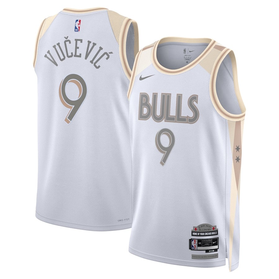 Nikola Vu??evi???9 Chicago Bulls Unisex 2024/25 Swingman Player City Editio White NBA Jersey Unisex