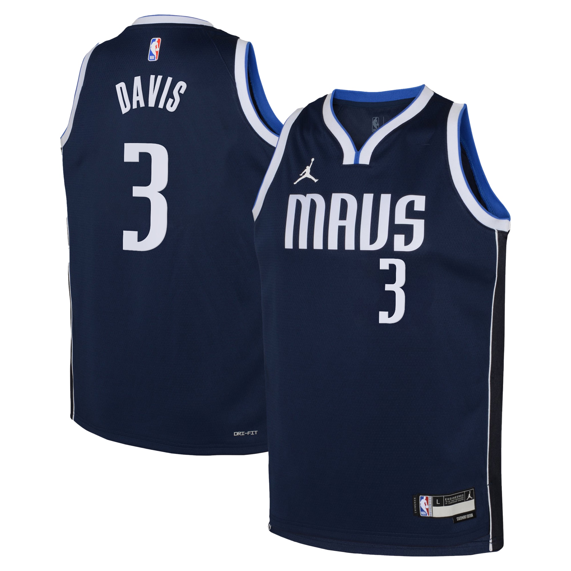 Dallas Mavericks Jordan Brand Statement Edition Swingman Navy Anthony Davi NBA Jersey Youth