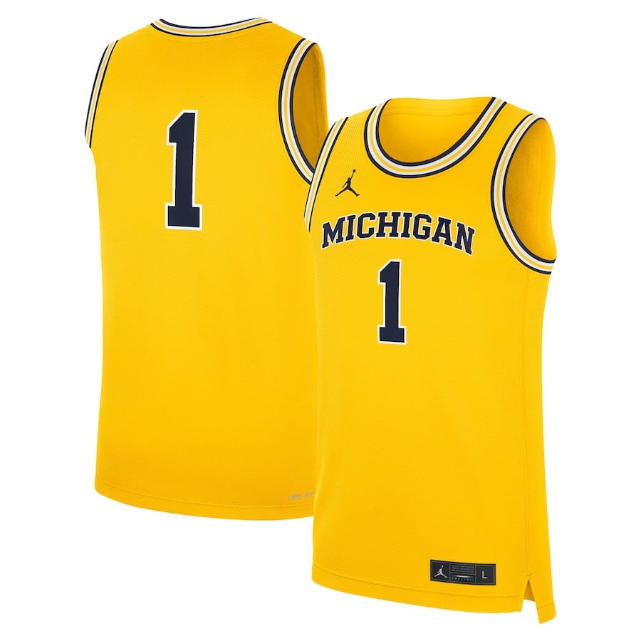 Michigan Wolverines Alternate Maize #1 NCAA Jersey Men's